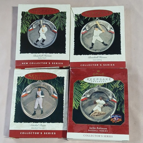 Hallmark Christmas Ornaments Baseball Complete Collectors Series Lot4 '90s - Picture 1 of 14